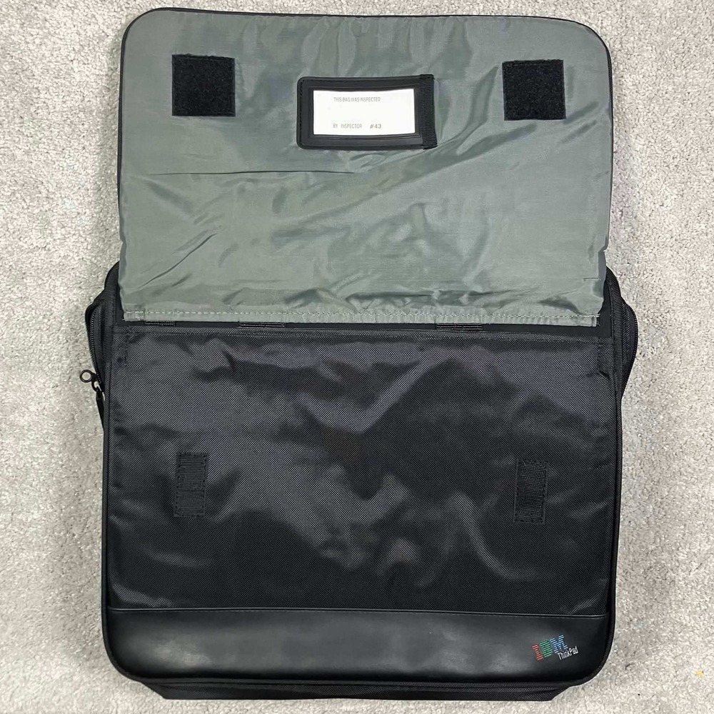 Vintage IBM ThinkPad Black Laptop Messenger Bag Briefcase Shoulder Strap 16" - Picture 2 of 12
